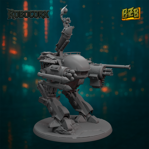 orkowy mech retro sci-fi miniatura
